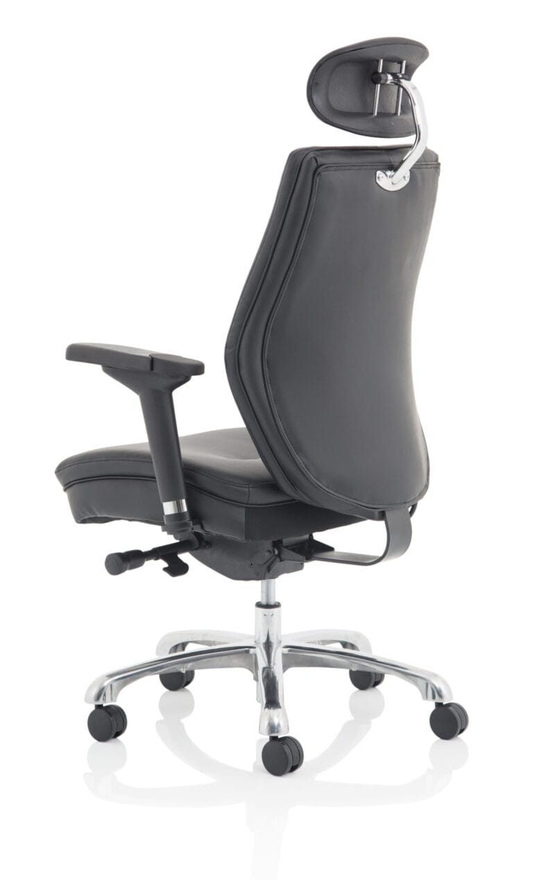 Domino High Back Black Ergonomic Posture Chair with Arms and Headrest - Image 5