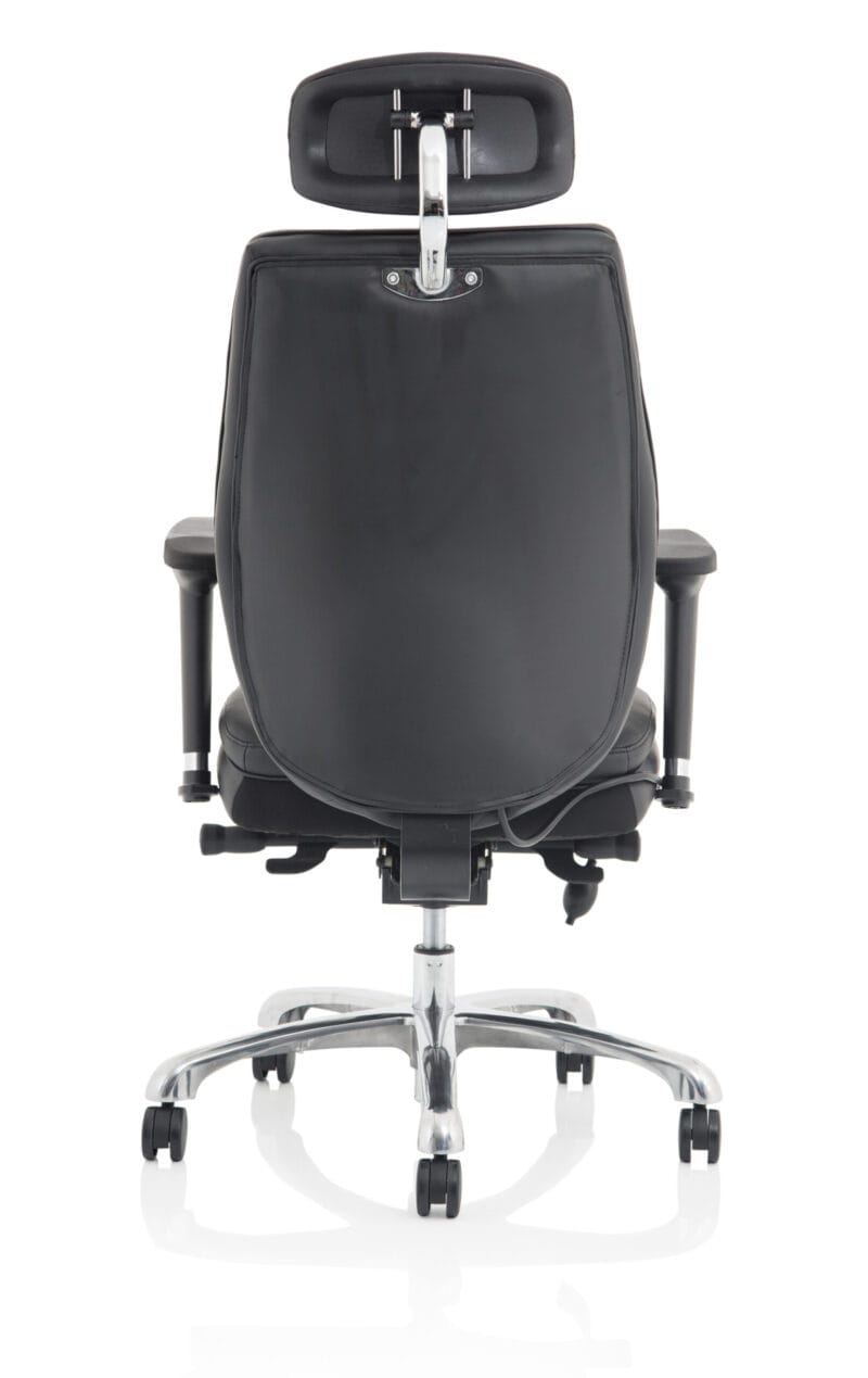 Domino High Back Black Ergonomic Posture Chair with Arms and Headrest - Image 6