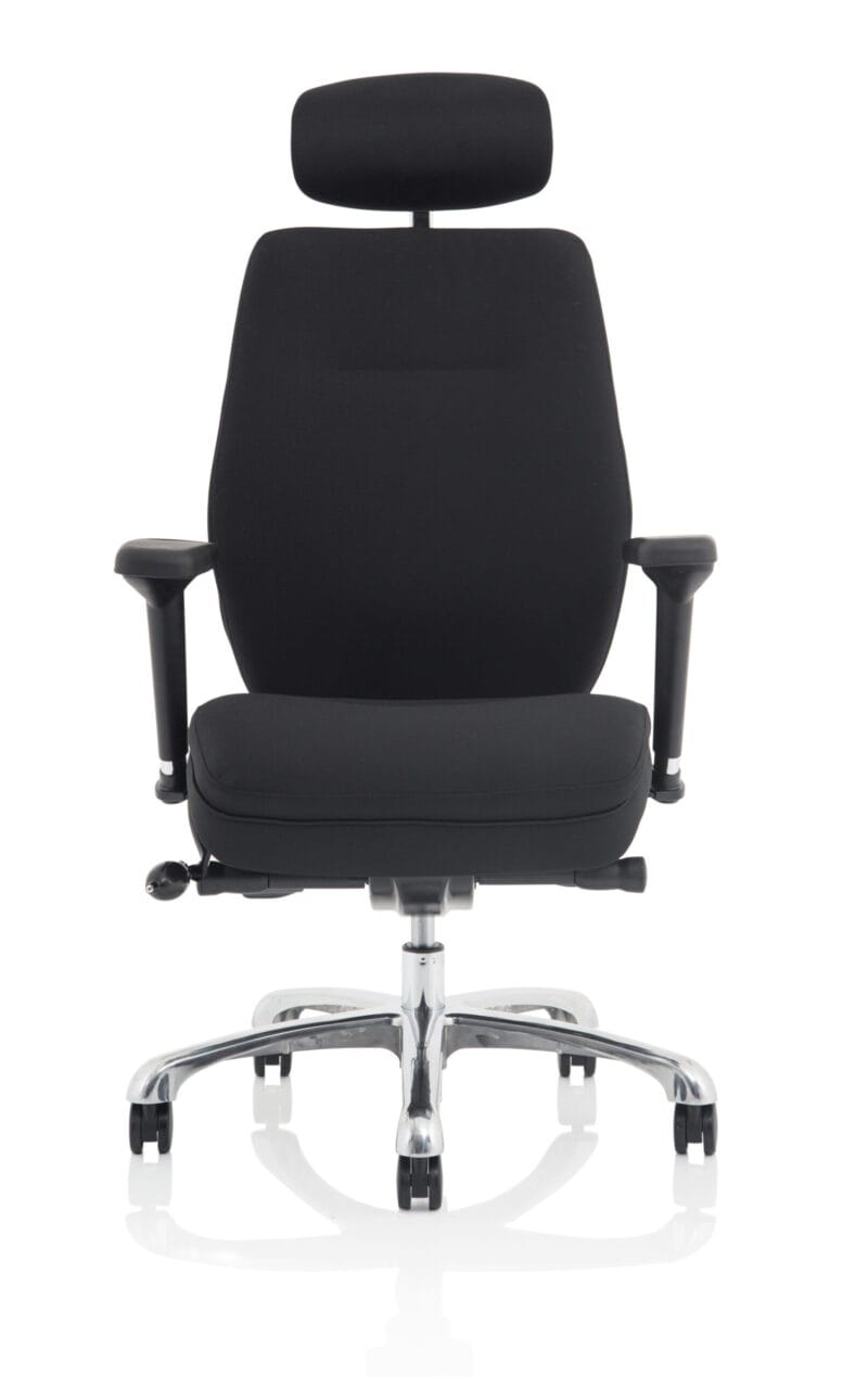 Domino High Back Black Ergonomic Posture Chair with Arms and Headrest - Image 10