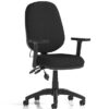 adjacent view of eclipse plus 2 medium back task chair with height adjustrable arms on workplace design uk